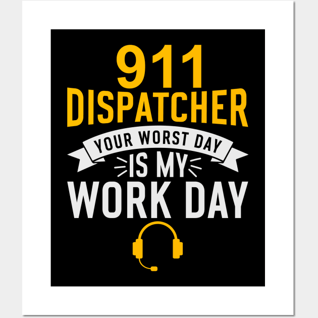 911 Police Dispatcher First Responder Sheriff Wall Art by Shirts by Jamie